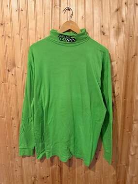 Vintage Arctic Cat Genuine Arcticwear Green Mock Neck Long Sleeve Shirt